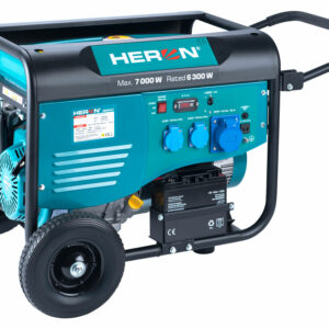 HERON, Elektrocentrála rámová benzínová 1F, 7,0kW/230V, elektrický štart