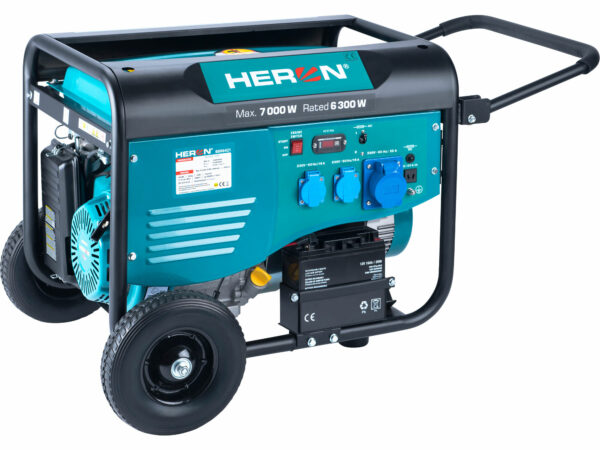 HERON, Elektrocentrála rámová benzínová 1F, 7,0kW/230V, elektrický štart HERON, Elektrocentrála rámová benzínová 1F, 7,0kW/230V, elektrický štart