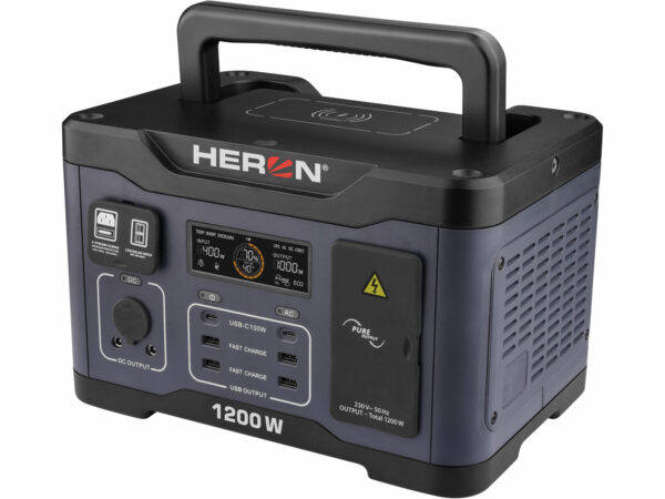 HERON, Stanica nabíjacia akumulátorová, 230V/1200W, 921Wh, LiFePo4, USB