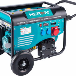 HERON, Elektrocentrála rámová benzínová 3F, 6,8kW/6,3kW, elektrický štart