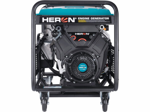 HERON, Elektrocentrála rámová benzínová 400V/230V, 12kW/11kW, 22HP dvojvalec, elektrický štart