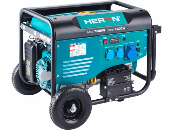 adbe24334e87285b40671c340f334905 HERON, Elektrocentrála rámová benzínová 1F, 7,0kW/230V, elektrický štart
