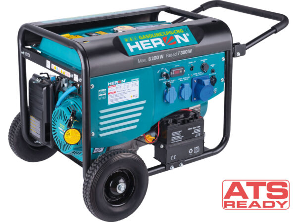 HERON, Elektrocentrála benzínová a plynová 1F, 8,2kW, 17HP, možnosť ATS