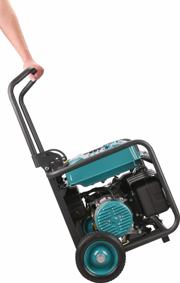 HERON, Elektrocentrála rámová benzínová, 230V, 3,5kW, 7,5HP, podvozok, elektrický štart