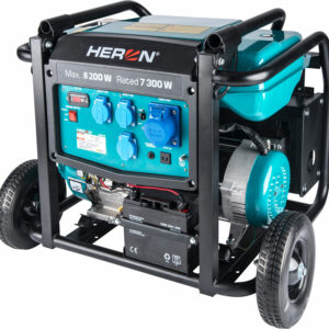 HERON, Elektrocentrála rámová benzínová 1F, 8,2kW, podvozok, elektrický štart